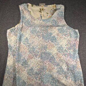 VINTAGE 90s STUDIO EASE Reversible Floral‎ Blue Pink Maxi Dress Size 16W